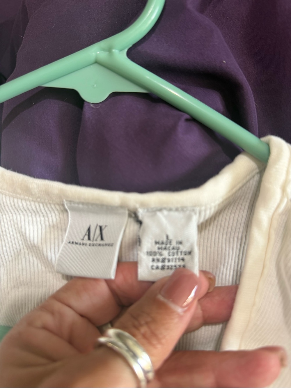 A/X Armani Exchange White Asymmetrical Ruffle Tank Top Size L - Picture 5 of 6